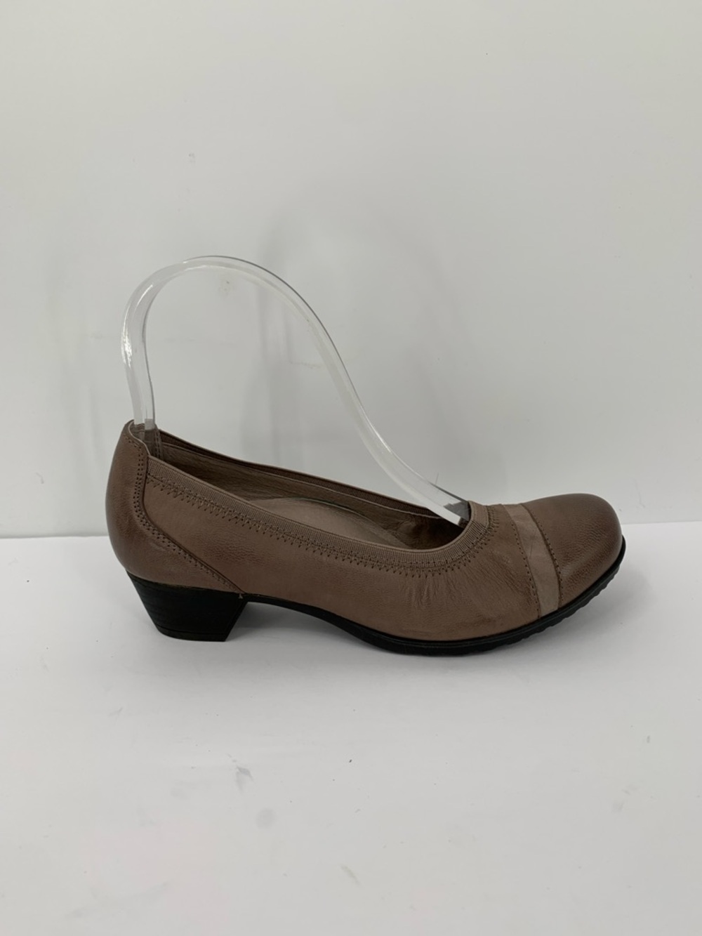 Abeo Mia pump taupe brown nubuck leather comfort women new 6.5 NARROW 6.5N